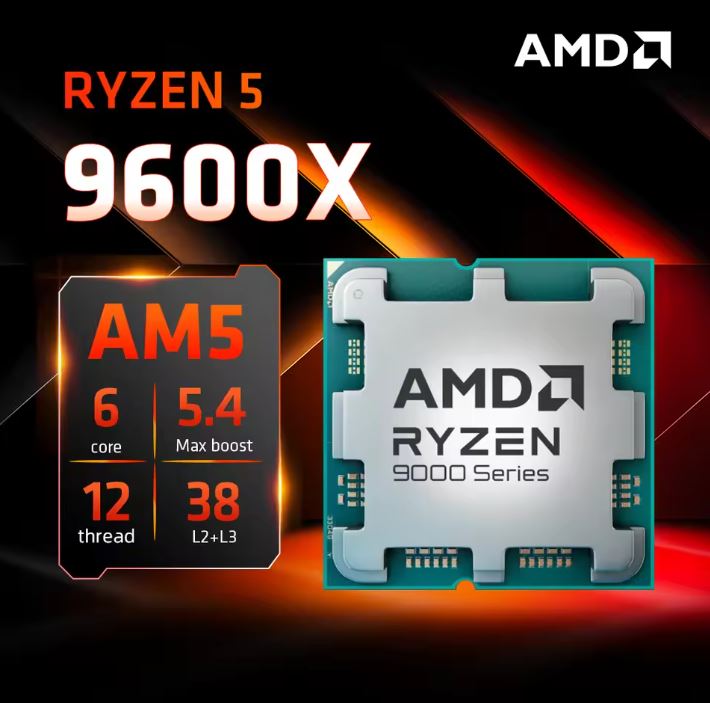 AMD Ryzen 5 9600X Processor 5.4GHz 6-Core 12-Thread