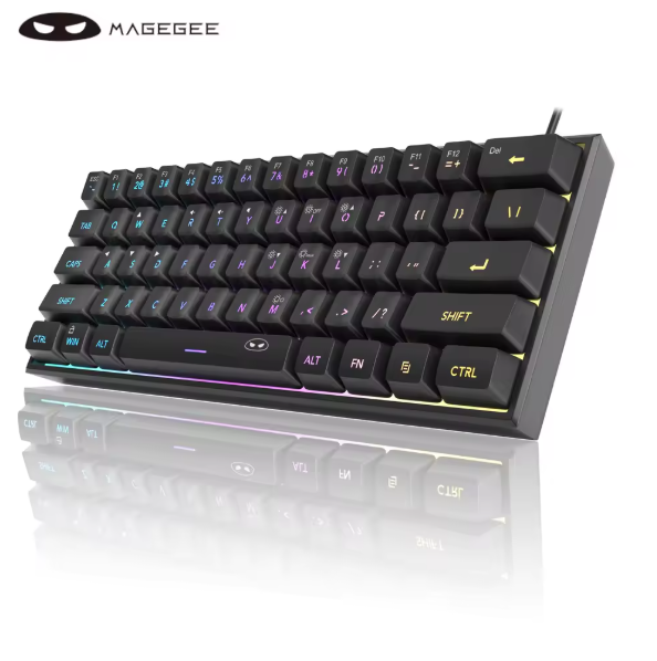 Teclado para jogos MageGee Mini 60%, retroiluminado RGB