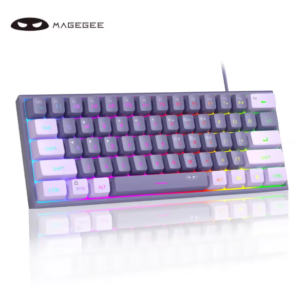 Teclado para jogos MageGee Mini 60%, retroiluminado RGB