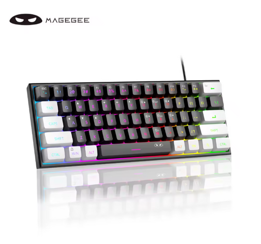 60% Porcentagem de teclado para jogos – Mini teclado compacto com retroiluminação RGB