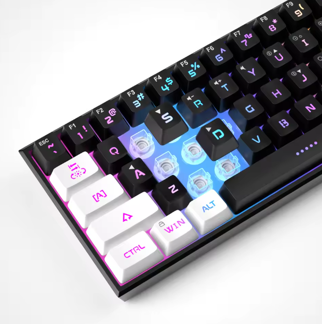 60% Porcentagem de teclado para jogos – Mini teclado compacto com retroiluminação RGB