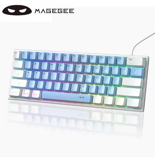 Teclado USB MageGee TS91 60% – Teclado com fio retroiluminado RGB compacto