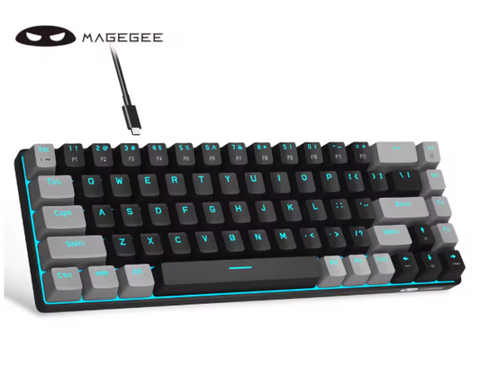 Teclado mecânico para jogos MageGee MK-Box 60% – Teclado compacto com retroiluminação LED