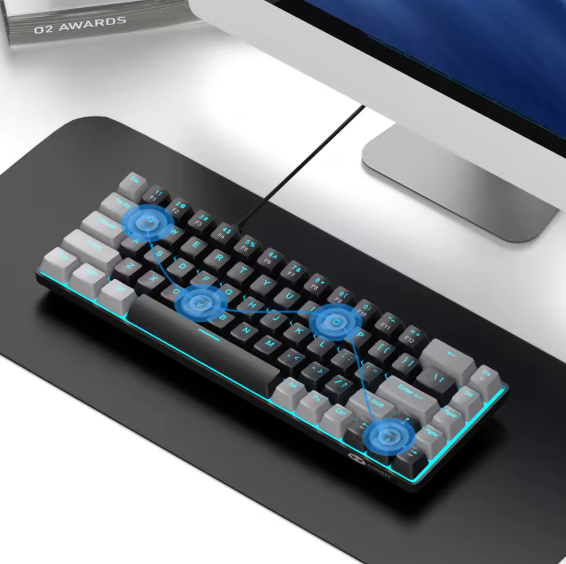 MageGee MK-Box 60 % mechanische Gaming-Tastatur – Kompakte Tastatur mit LED-Hintergrundbeleuchtung