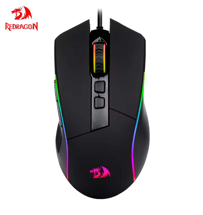 Mouse gamer com fio USB Redragon Lonewolf G105 RGB – Design ergonômico