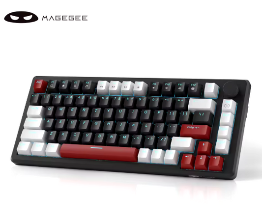 Teclado mecânico para jogos MageGee 75% – Teclado com fio com retroiluminação azul