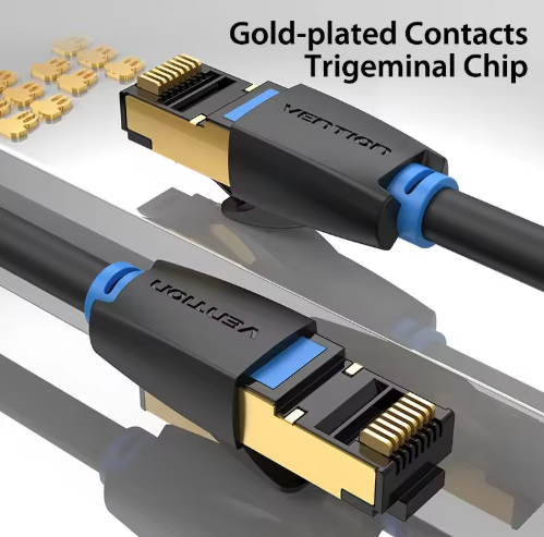 Vention Cat8-Ethernet-Kabel – Hochgeschwindigkeits-RJ45-Netzwerk-LAN-Patchkabel mit 40 Gbit/s und 2000 MHz