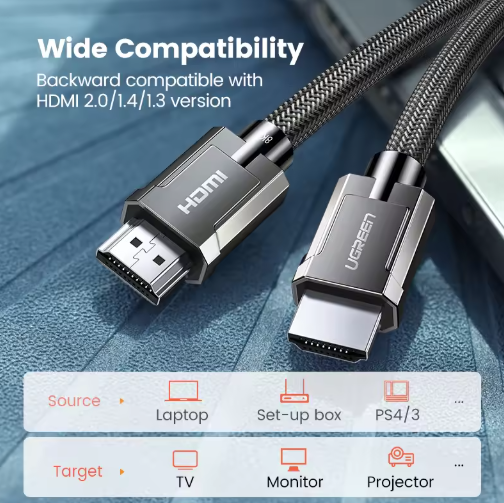 UGREEN 8K HDMI-kompatibles Kabel – Ultra High-Speed ​​48Gbps zertifiziertes Kabel für 8K@60Hz, eARC und Dolby Vision