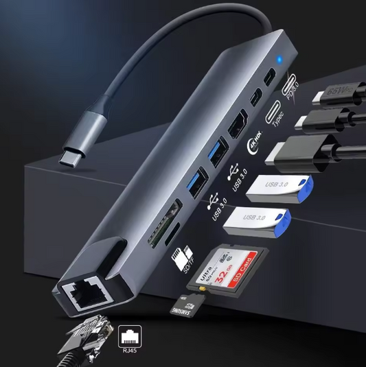 USB 3.0 Hub for Laptop – High-Speed Adapter with PD Charging for PC and Computer