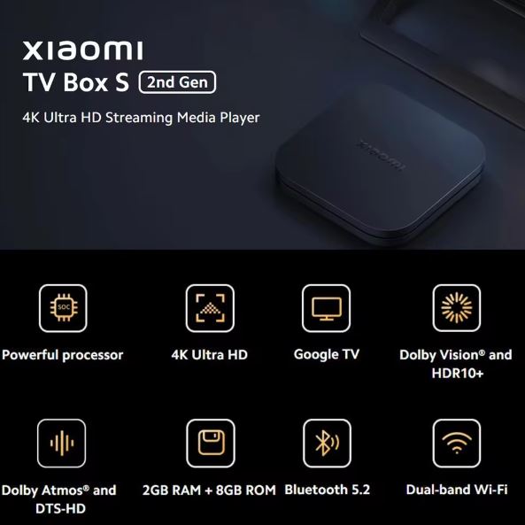 Xiaomi Mi TV Box S 2nd Gen – 4K Ultra HD Android Smart TV Box